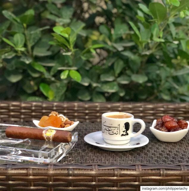 My daily meal,cigar,espresso,dates.... cigar cigars espresso nespresso... (Al Ajman)