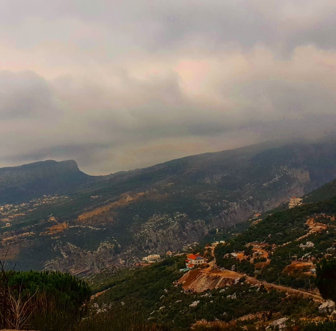  mybeautifullebanon  mountains  village  cloudyday ... (Douma, Liban-Nord, Lebanon)