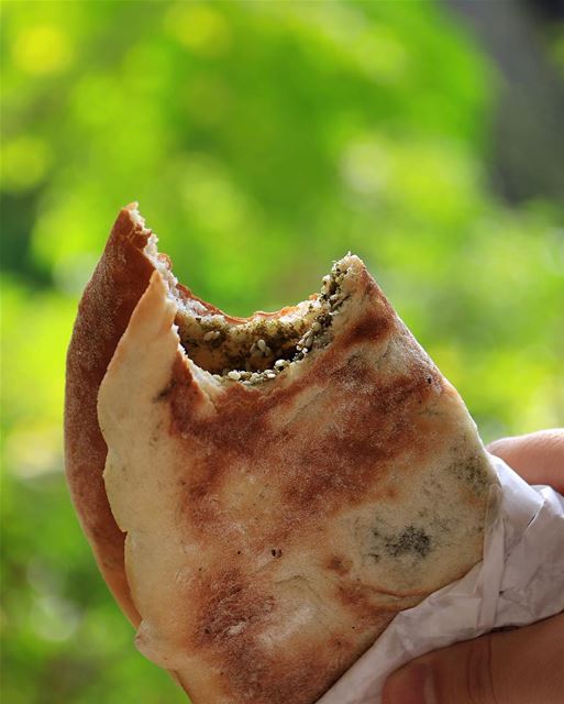 Nada mal começar o dia com um típico e saudável sanduíche de zaatar 🇱🇧...