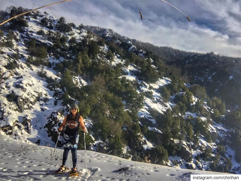 Natural habitat ❤️  snowshoeing  snow  lebanon  mountains  mountainsports ... (El Laklouk, Mont-Liban, Lebanon)