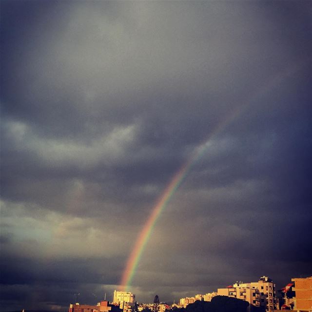  nature cloudy sky rainbow Beirut Lebanon...