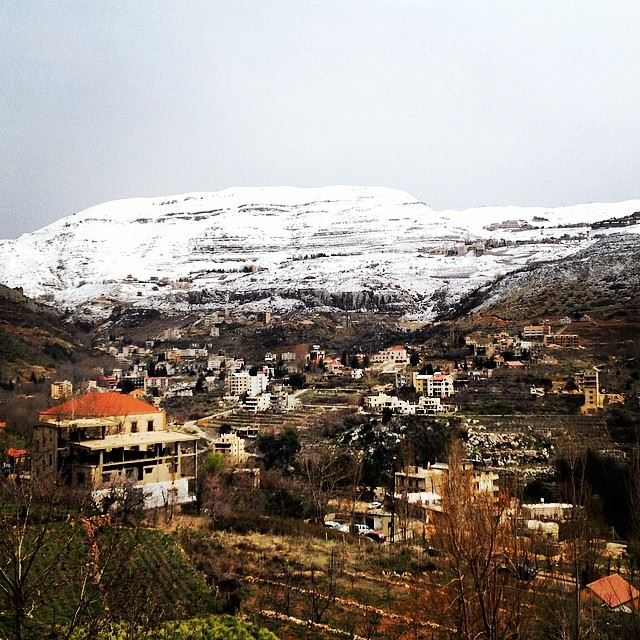  nature green white village faraya snow Lebanon...