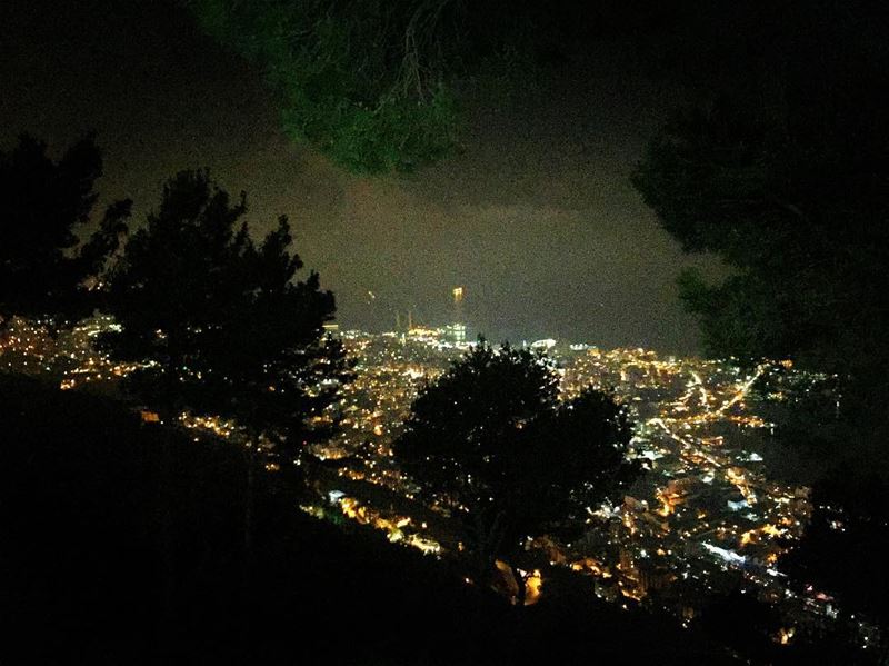  nature  night  view  dark  lights  black  trees  sea  bay  ocean ... (Our Lady of Lebanon)