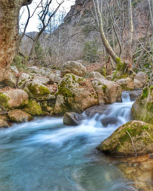 🍁🍁.... nature river cold winter blue water rocks hike hiking sports... (Kfarhilda, North)
