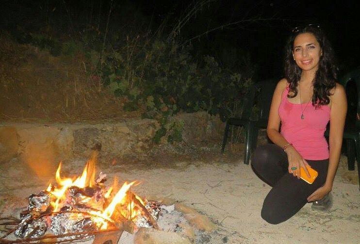 Near the  firecamp🔥 girl  mountains  night  fire  colors  nofilterforfire... (Ain Zhalta - Bmohray Cedars)