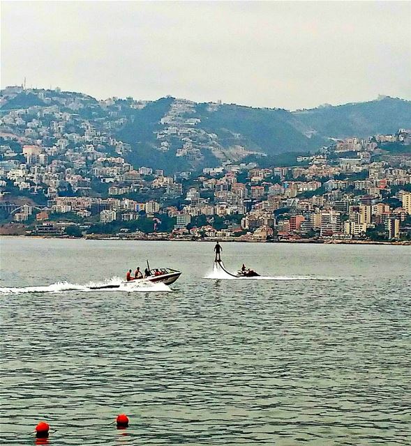 Never ending summer in the City 💙💚. flyboard  jounieh  lebanon ... (Joünié)