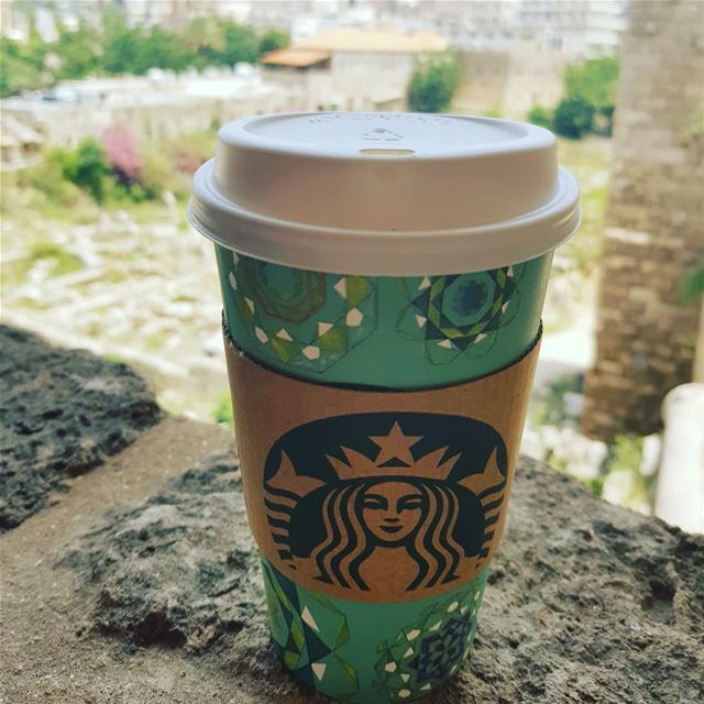 Never fails to be a good companion ☕... starbucks  lebanon  byblos ... (Byblos Castle)