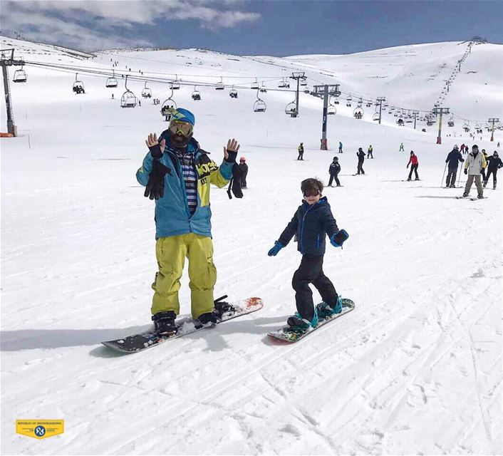 Never too early. This 5-year-old may be the next possible Champion of... (Mzaar Kfardebian Ski Resort)