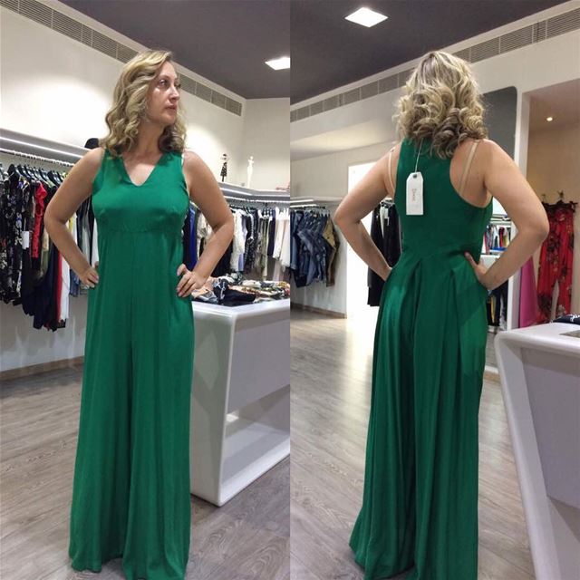 New green jumpsuit by dixie worn by our lovely client @marietta_haddad 💚... (Sketch)