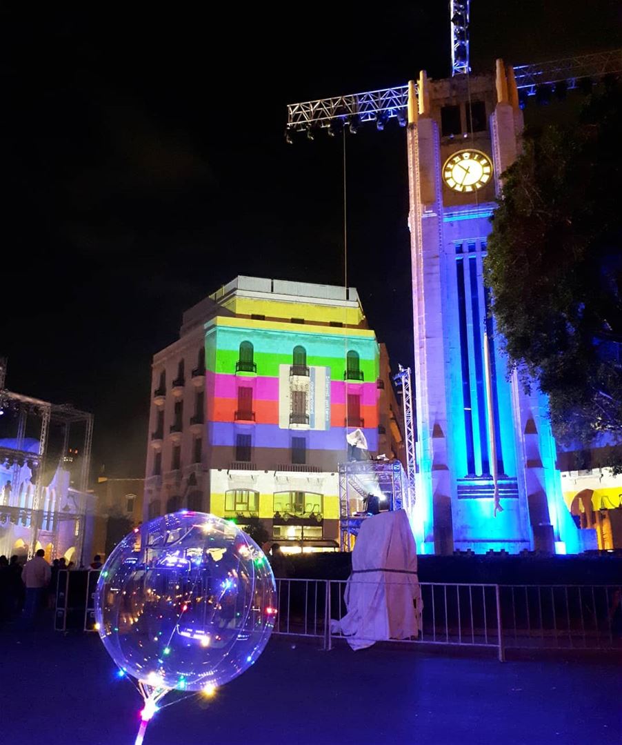 ☄New Year in Beirut⏳ nye  newyear  eve  preparation  lights  balloons ... (Downtown Beirut)