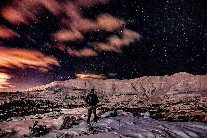  night nighthike hike hiking adventure snow cold mountains white clouds... (Sanine Mountains)