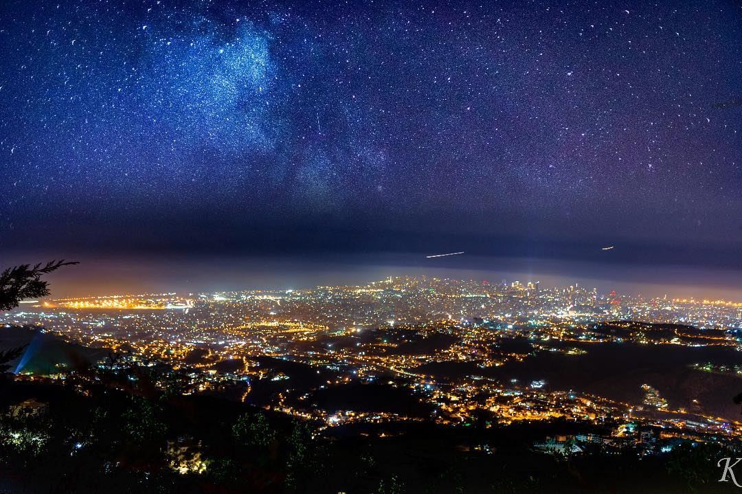 Night sky above beirut city.. lebanoninapicture lbip lbip2018...