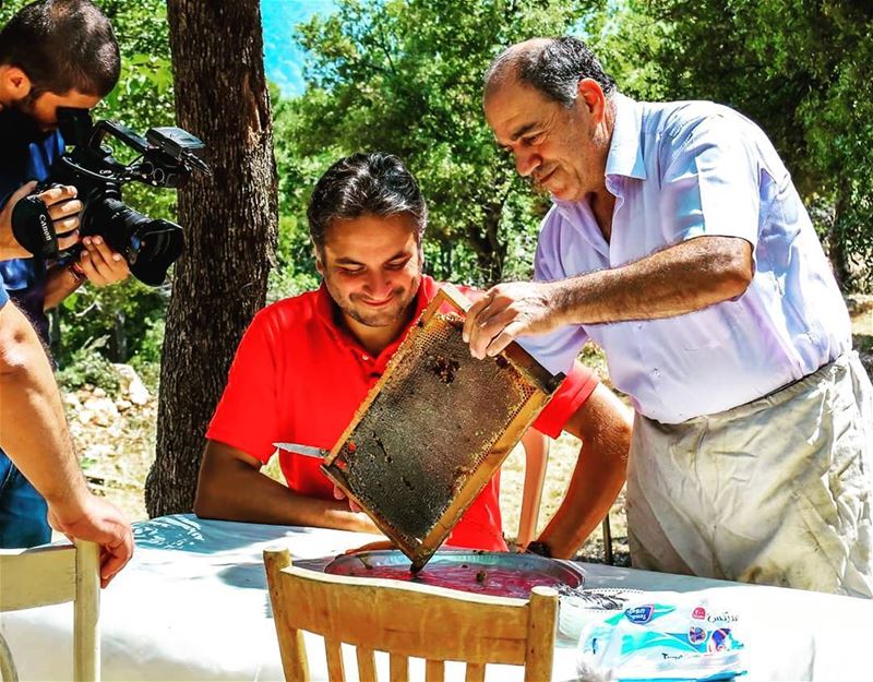  nogarlicnoonions in   qartaba tasting my father's  honey The  looks on... (Qartaba)