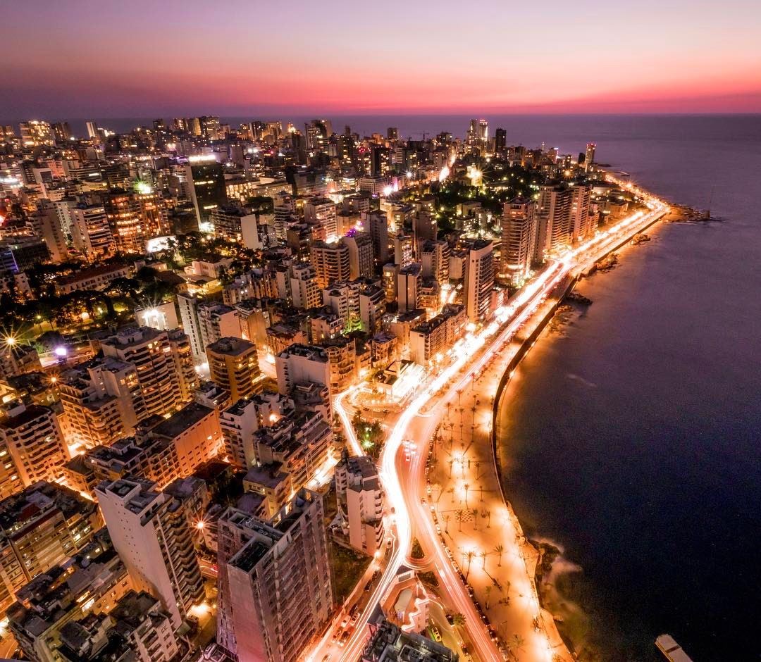 Nothing beats the stunning Blue hour in Beirut  travel  traveler  street ... (Beirut, Lebanon)