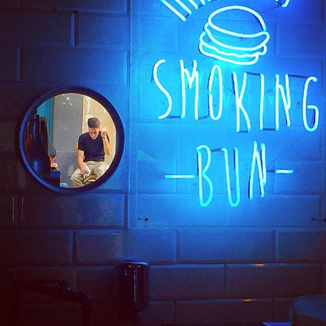 Objects in mirror are closer than they appear!  mirror  onthewall  neon ... (Smoking Bun)