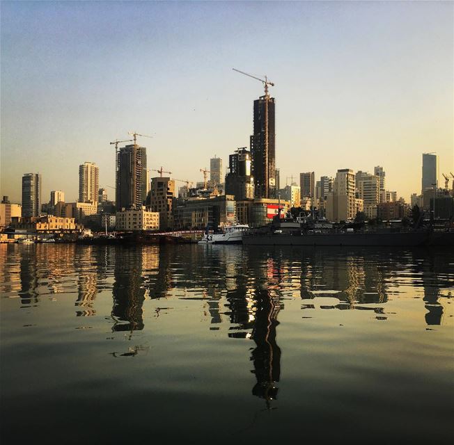 Off Beirut’s port  port  sea  sailing  landscapephotography  reflection ... (Port of Beirut)