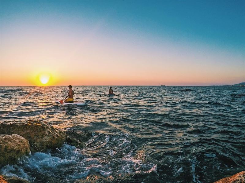 Off to the sunset  SUP livelovelebanon  livelovebeirut  livelovebatroun ... (Batroûn)