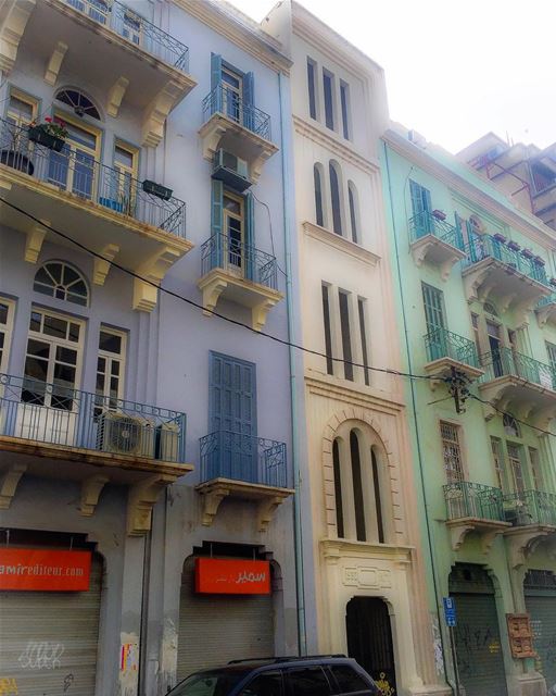 Old Beirut buildings  architecture  archilover  architectureporn  balcony ... (Mar Mikhael, Beirut)