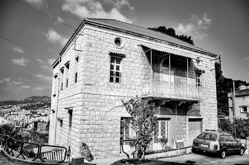 Old Lebanese house.   lebanesehouse  old  blackandwhite  bw   lebanontimes... (Zouk Mikael)