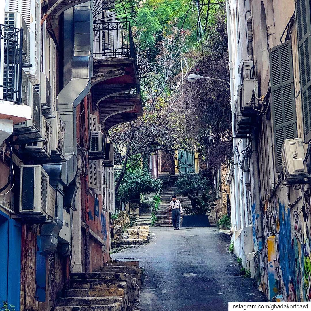 Once upon a time........ oldman  afternoonwalk  street ... (Beirut, Lebanon)