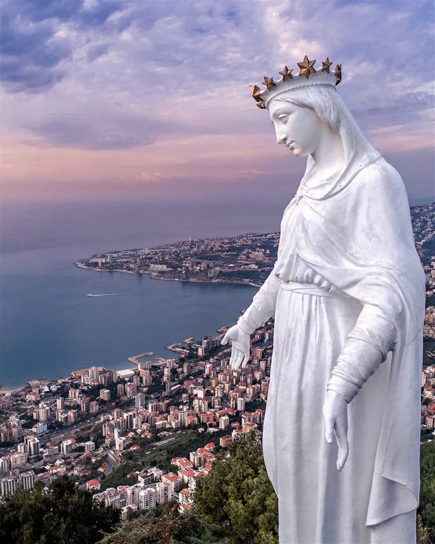 One of my all time favorite 💙...  ourladyoflebanon  lebanon  jounieh ... (The Lady of Lebanon - Harissa)
