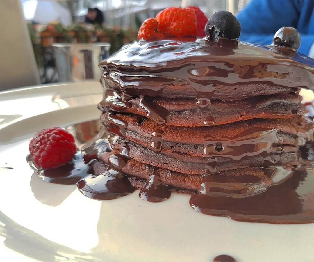 One of the finest pancakes ever: the chocolate tower 😍 IAm a ... (Roadster Diner - City Center Beirut)