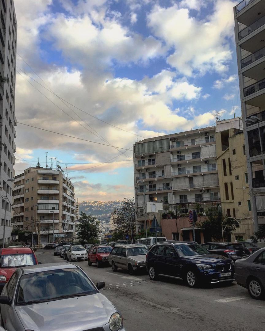 One sky, two shades of blue. nofilter  lebanon  beirut  geitawi  road ... (Geitawi)