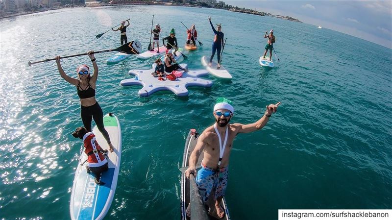 Our 1st Christmas SUP Parade in Jounieh Bay ✝️🎄🎁❤️What an adventurous... (Jounieh Bay . خليج جونيه)