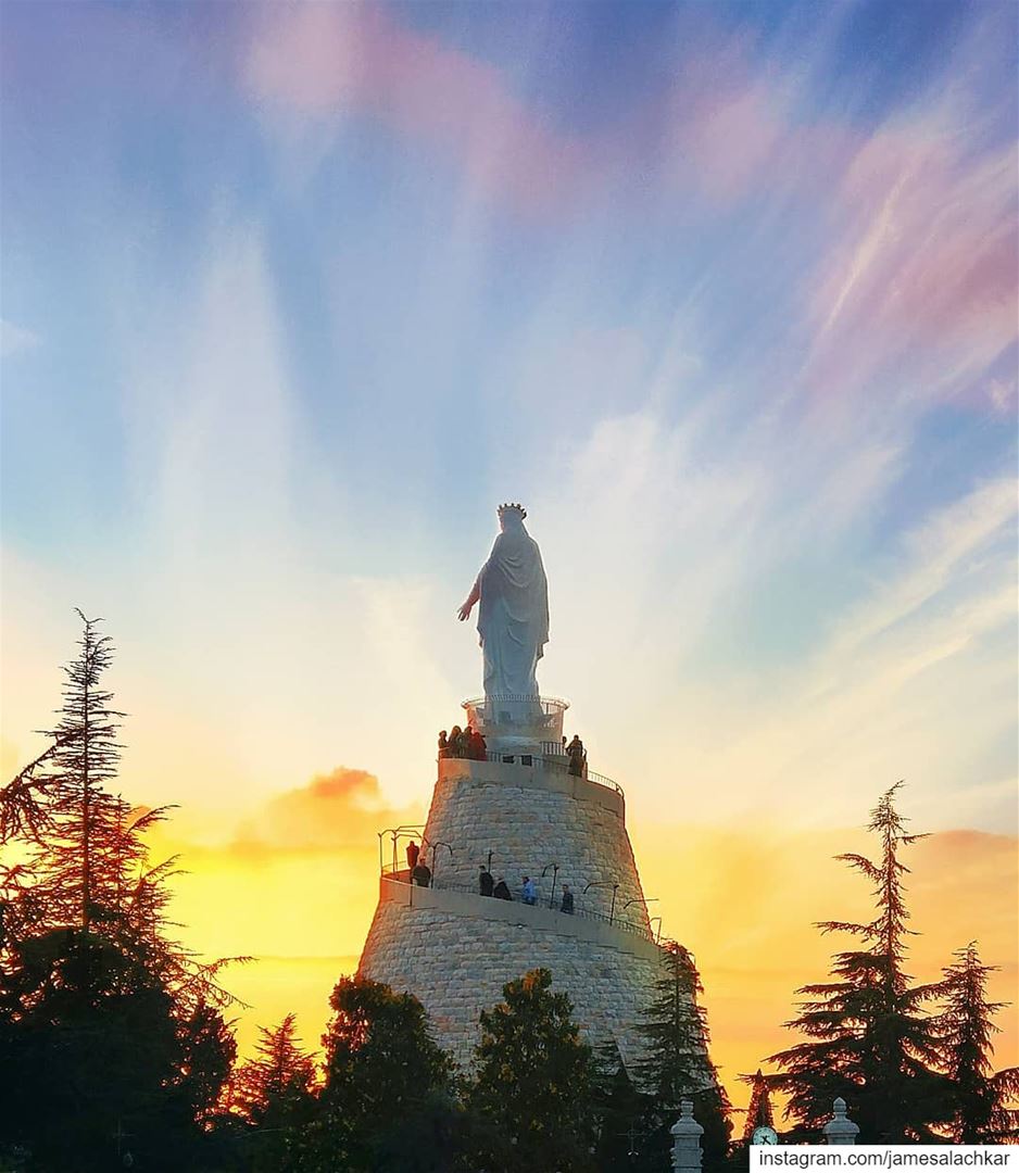 Our Lady Of Lebanon pray for us 🙌 mary  virginmary  religioustourism ... (Harîssa, Mont-Liban, Lebanon)