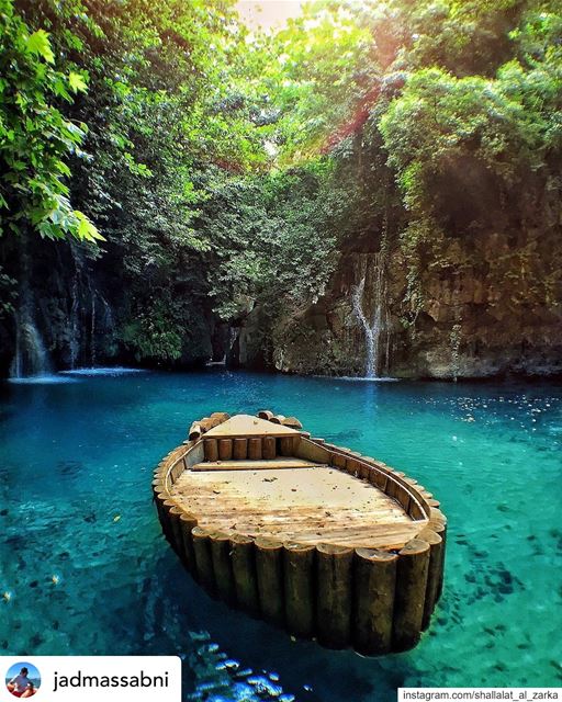 Our little piece of heaven ☀️Picture by :@jadmassabni lake  waterfall ...