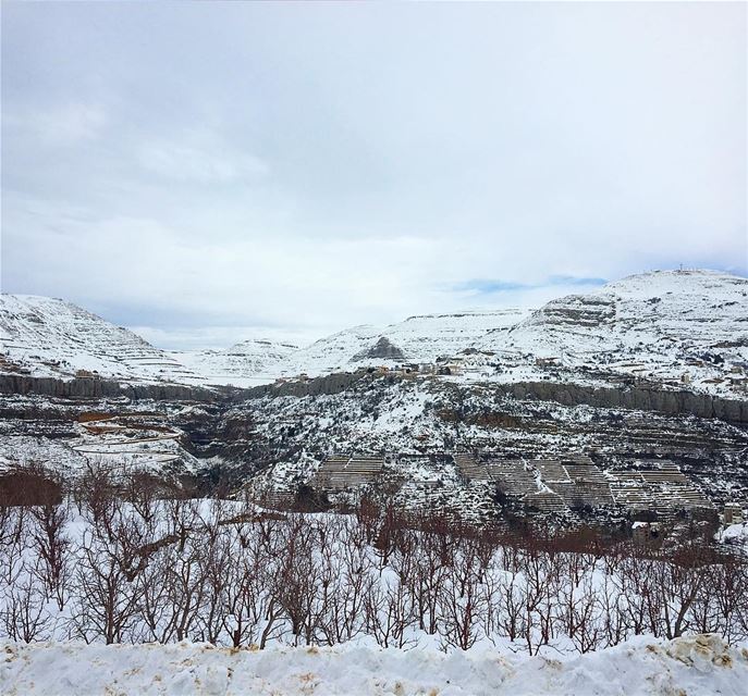 Overlooking our beautiful and white Lebanon ❄️ For your inquiries, please... (Faqra Kfardebian)