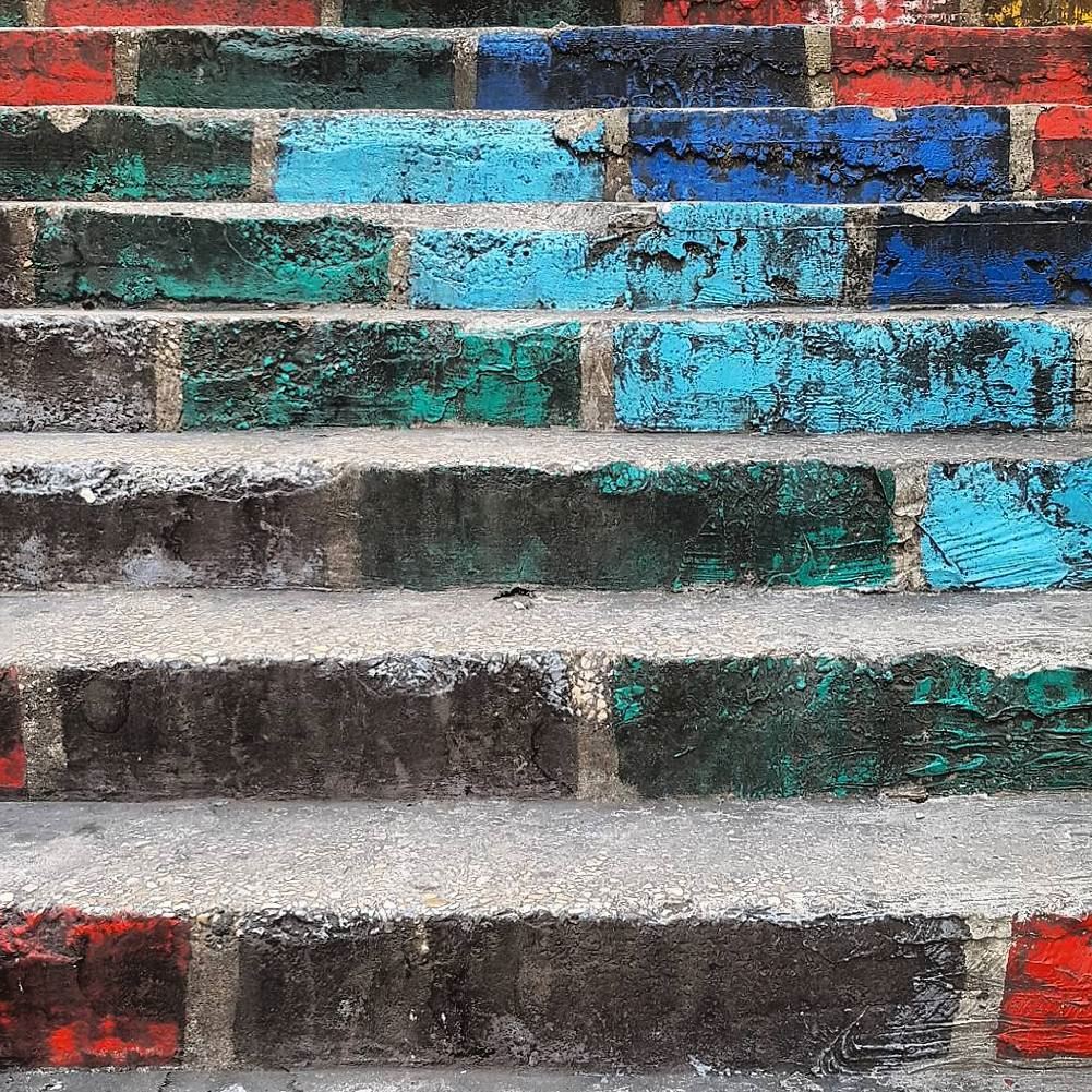 Painted stairs in Mar Mikhael, Beirut.  latergram  stairs  paintedstairs ... (Mar Mikhael-Armenia The Street)