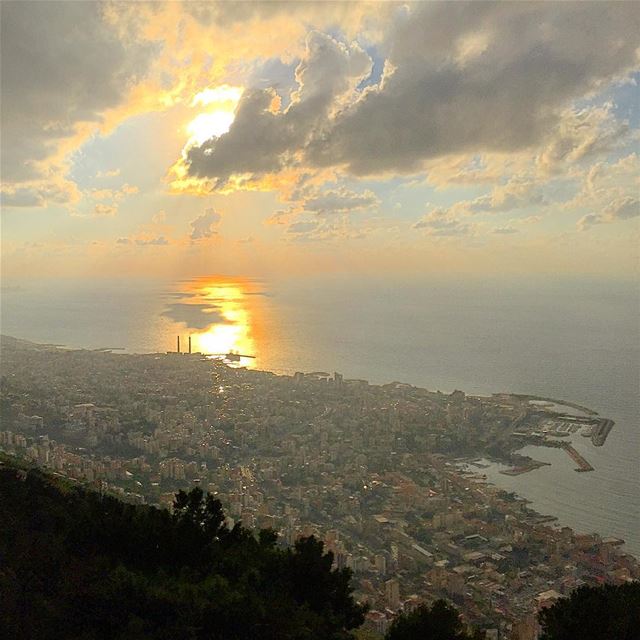 panorama  view  clouds  cloudporn  city  sea  sunset  Jounieh  igers ... (Lebanon Jounieh)