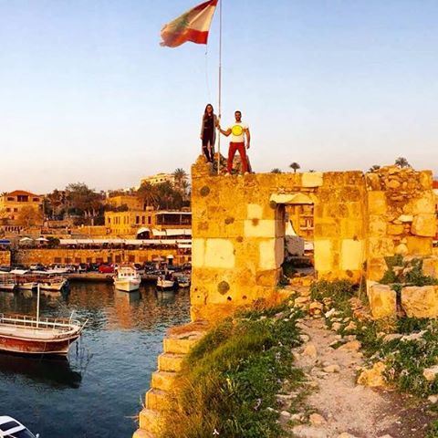 Panoramic view of Byblos port...