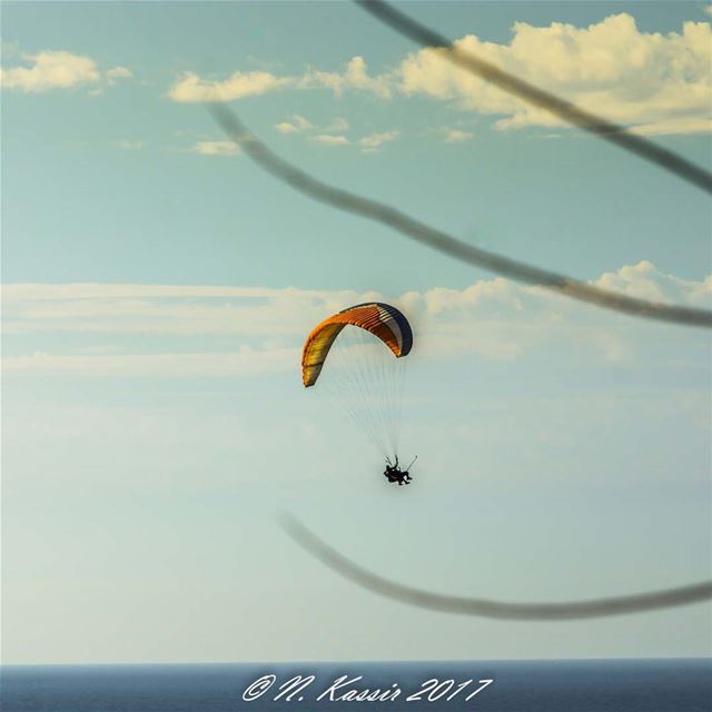  parachute  jumper  sport  flying  sky  clouds  ngconassignment  Lebanon ... (Joünié)