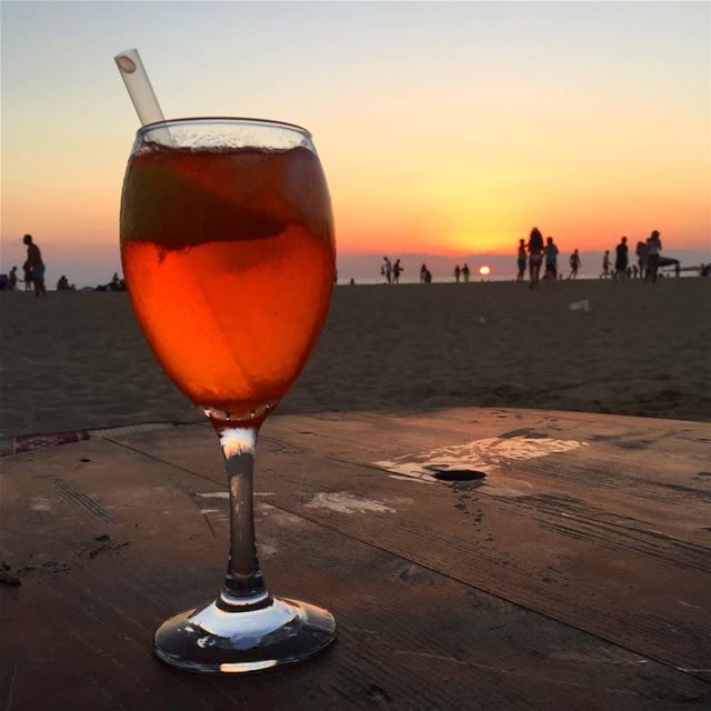 Paradise... lebanon  sour  beach  paradise  sunset  sunsetlover  drinks...