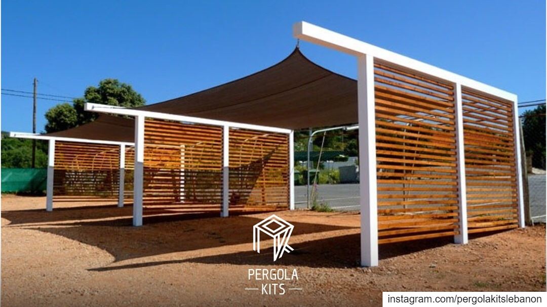 Park With Style! With Steel Structure, Louvers Wood & Fabric Roofing! ...