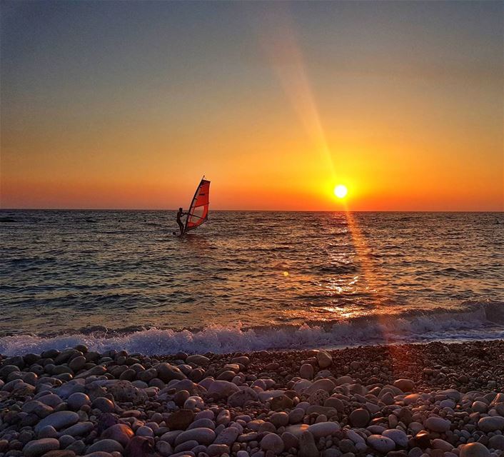 •Peace of mind•  nofilter  yellow  colorful  sunset   beach  seashore ...