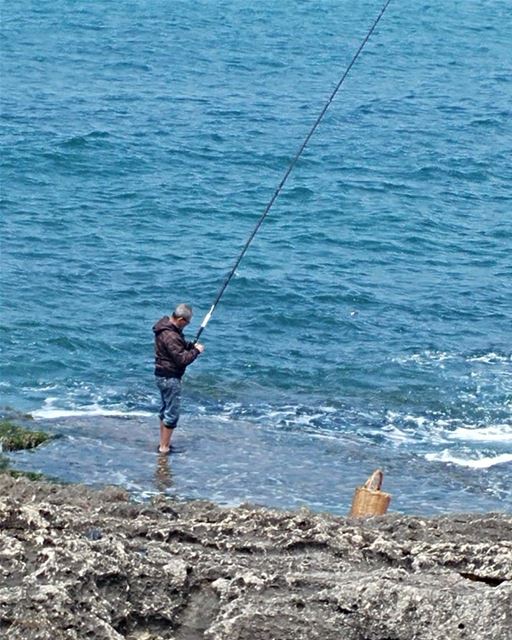 Peace to all.  fishing  beirutscenes  mediterranean  pasttime  fisherman ...