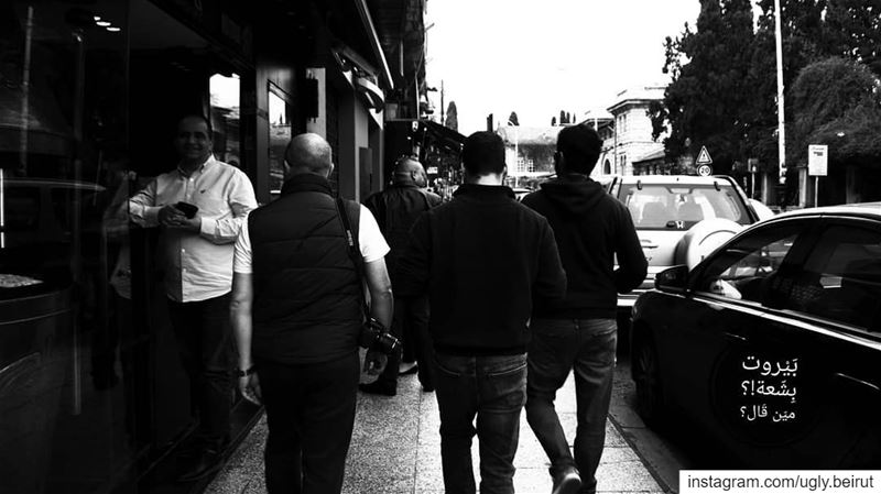 🇱🇧 People on the street ( Black and white serries) uglybeirut  بيروت_مش (Hamra, Beyrouth, Lebanon)