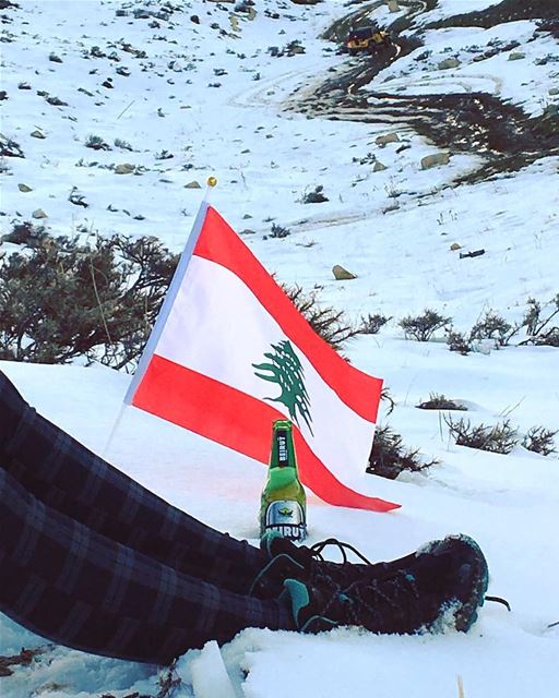Perfect ending ... 🇱🇧 💚❄️🌅🍺🙋‍♀️... keepdiscovering ...... (El Laklouk, Mont-Liban, Lebanon)