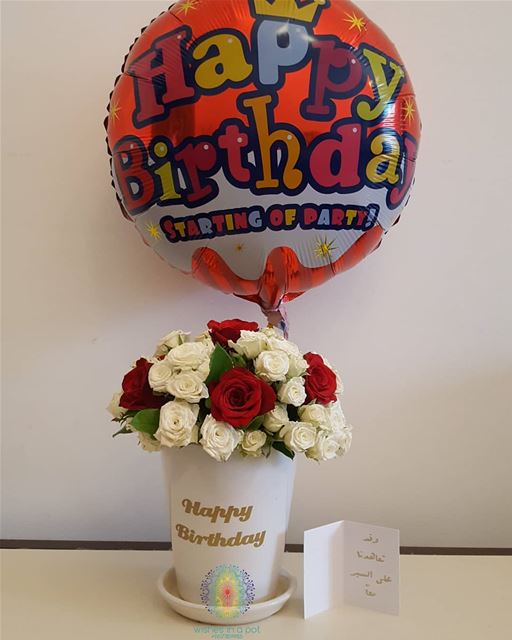  personalized ceramic  flower  pot and  balloon ☎️71159985 Wishesinapot...