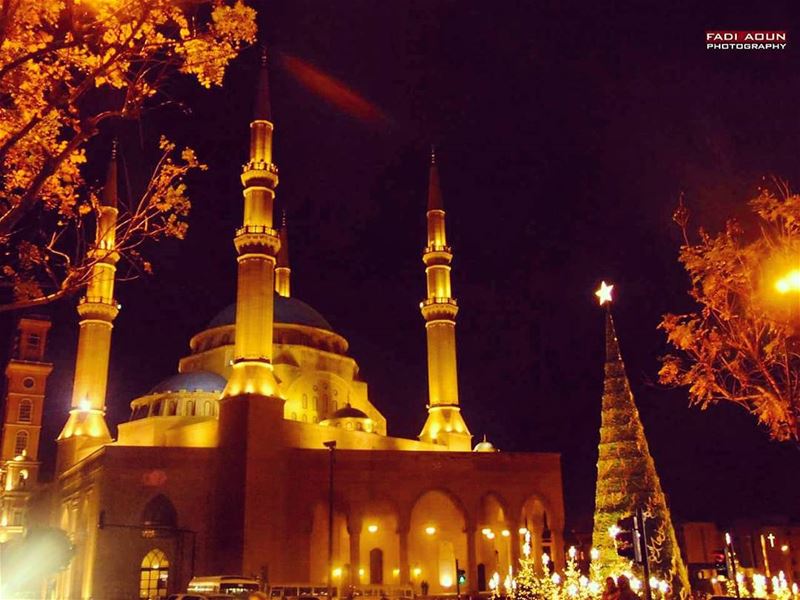  photo  fadiaoun @faaoun  beirut  lebanon  Christmas  tree  mosque  United...