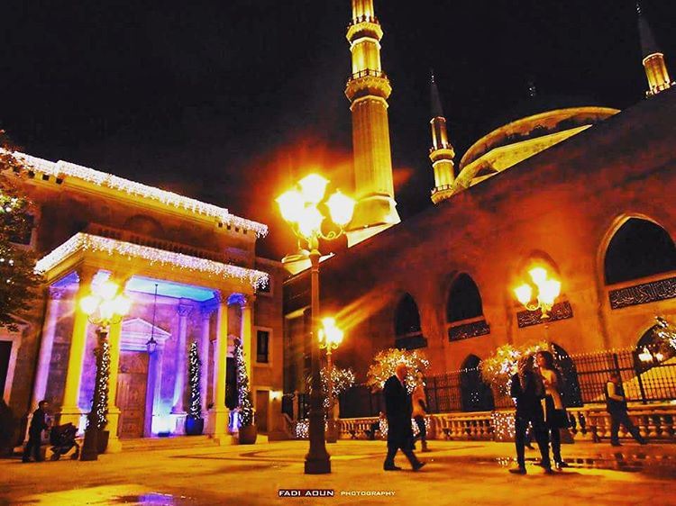  photo  fadiaoun @faaoun  mosque  Christmas  tree  lights  lebanon ...