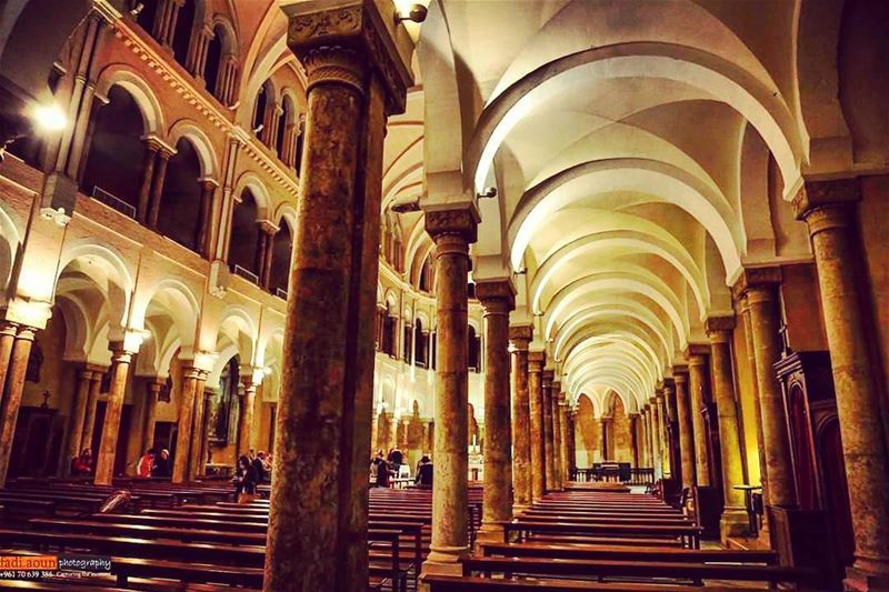  photo  fadiaounphotography  cathedral  beirut  lebanon  arches  coluns ...