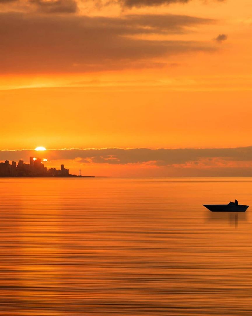  photo  fadiaounphotography  sunset  sea  boat  clouds  sky  beirut ...