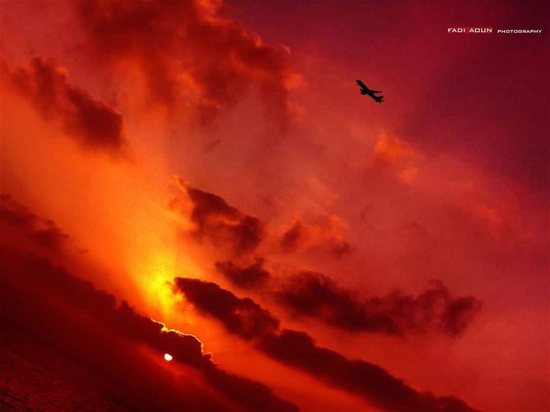  photo  sunset  beirut  sky  lebanon  beirut  airplane  sea  clouds ...