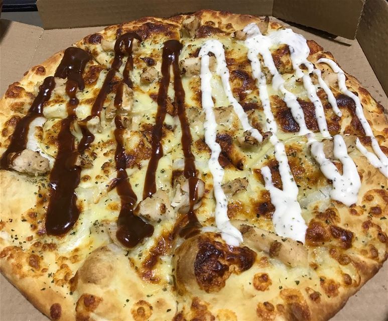 Pizza love 😻 endless !! 🤷🏻‍♂️ 🍕 pizza  ranchsauce  bbq  dominospizza ... (Lebanon)
