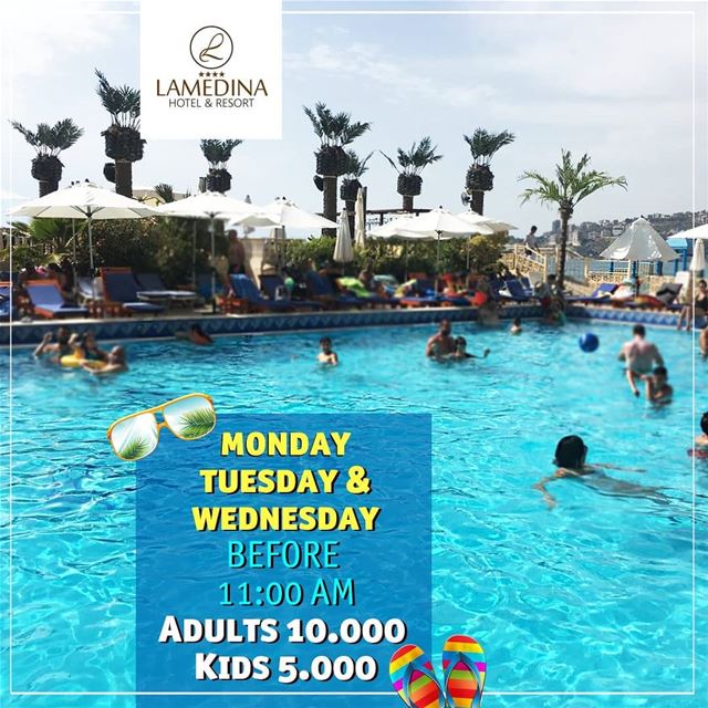 Pool & Beach entrance before 11 AM Adults 10.000 LL Kids 5.000 LL every...