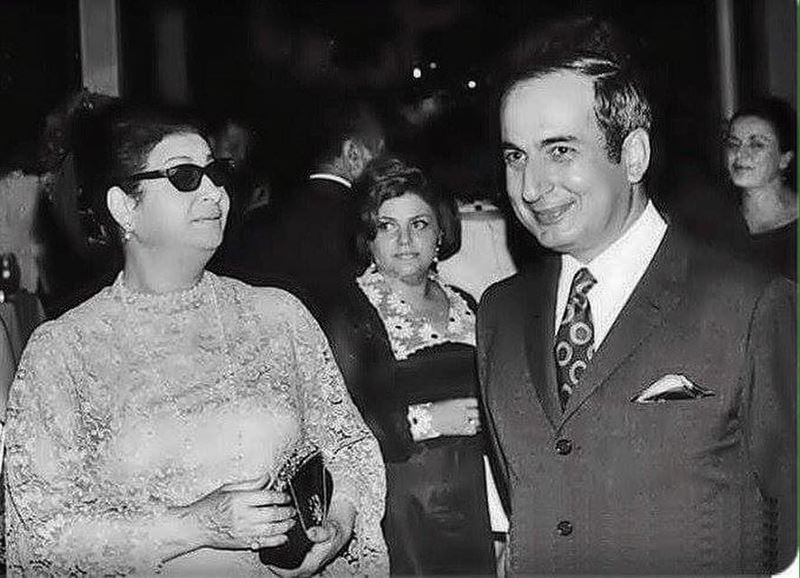 President Rene Mouawad with Oum Kolthoum Beirut 1970